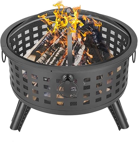 Amazon Com Teeker 26 Inch Outdoor Patio Steel q Grill Fire Pit Round Lattice Fire Bowl Brazier For With A Shelf Backyard Poolside Backyard Camping Picnic Bonfire Garden Home Kitchen Amazon Com Teeker 26 Inch Outdoor Patio Steel q Grill Fire Pit Round Lattice Fire Bowl Brazier For With A Shelf Backyard Poolside Backyard Camping Picnic Bonfire Garden Home Kitchen