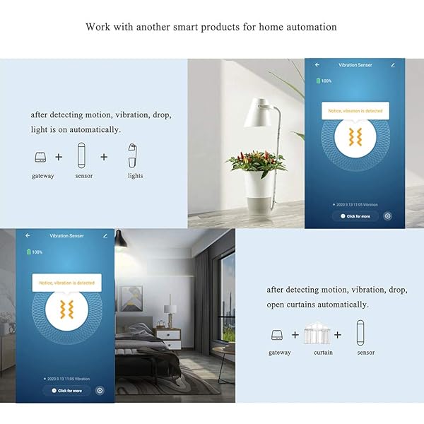 SKTE Tuya Smart Wireless Vibration Sensor Zigbee Universal Smart Alarm fr Tren Und Windows Tr Und Fenster Verschiebung Gebrochen Alarm Home Security Anti Theft System