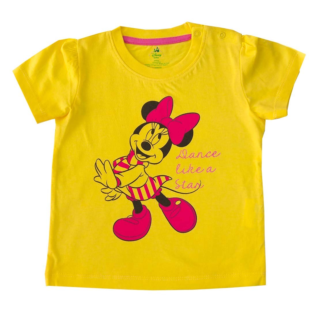 Disney Baby Girls' Regular Fit TShirt (TC13941A/1824M_Dark Yellow_18