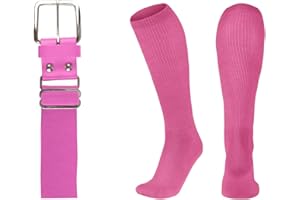 League Outfitters Baseball Belt and Socks Combo Adjustable Baseball/Softball Belt for Youth, Boys, Girls, and Adult
