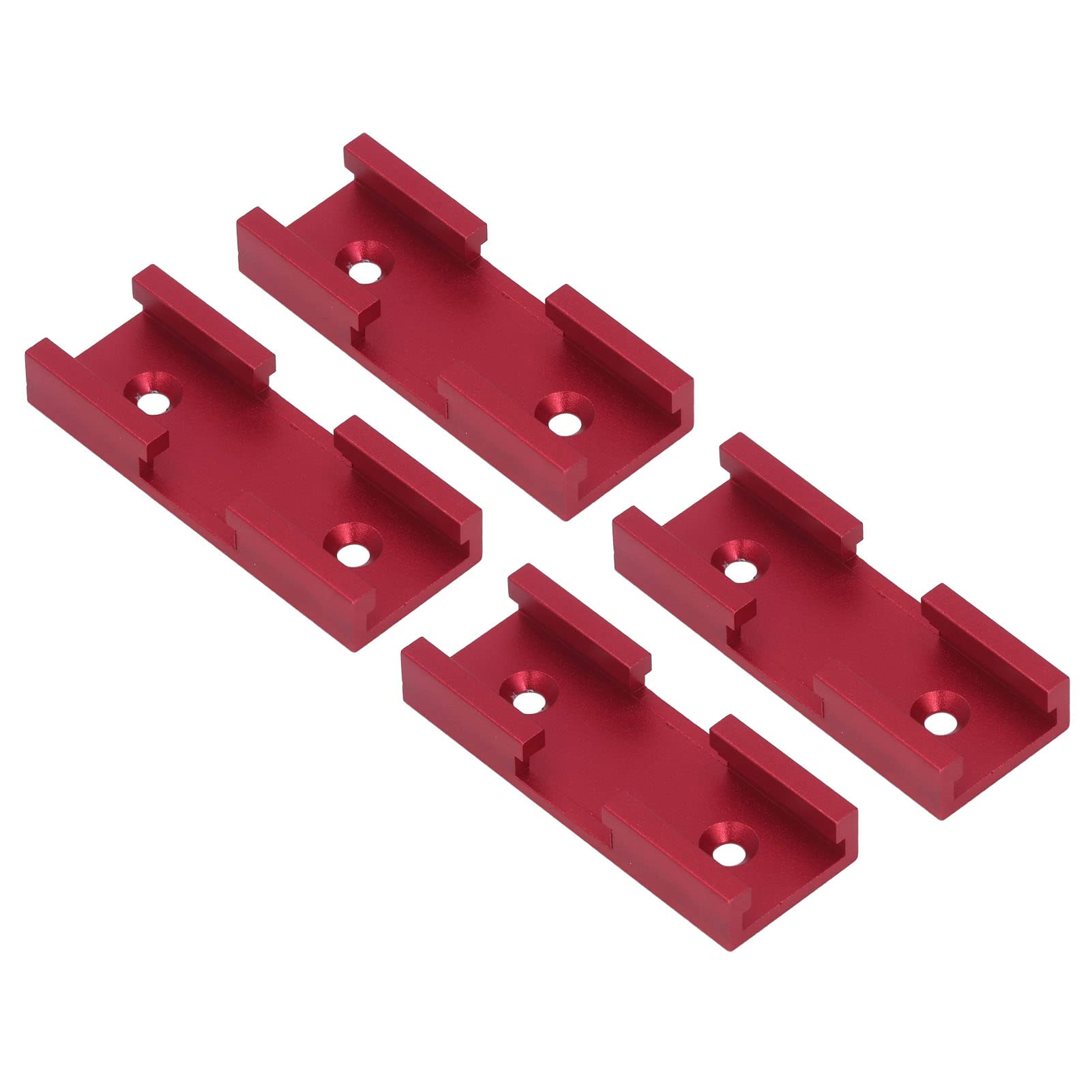 4PCS T Track Connectors, Aluminum Alloy T Track Intersection Parts for T Type Screws to Form a Cross Track for Carpenter, Woodworking, T Track Kit (Red)