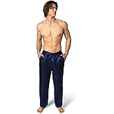 Luxury Artisan Mens Silk Pajama Pants, Natural Silk PJ Bottoms