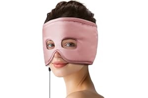 FERVORSOFT Silk Sinus Pressure Relief Mask, USB Corded Warm Compress for Sinusitis, Tension Headache & Migraine Treatment wit
