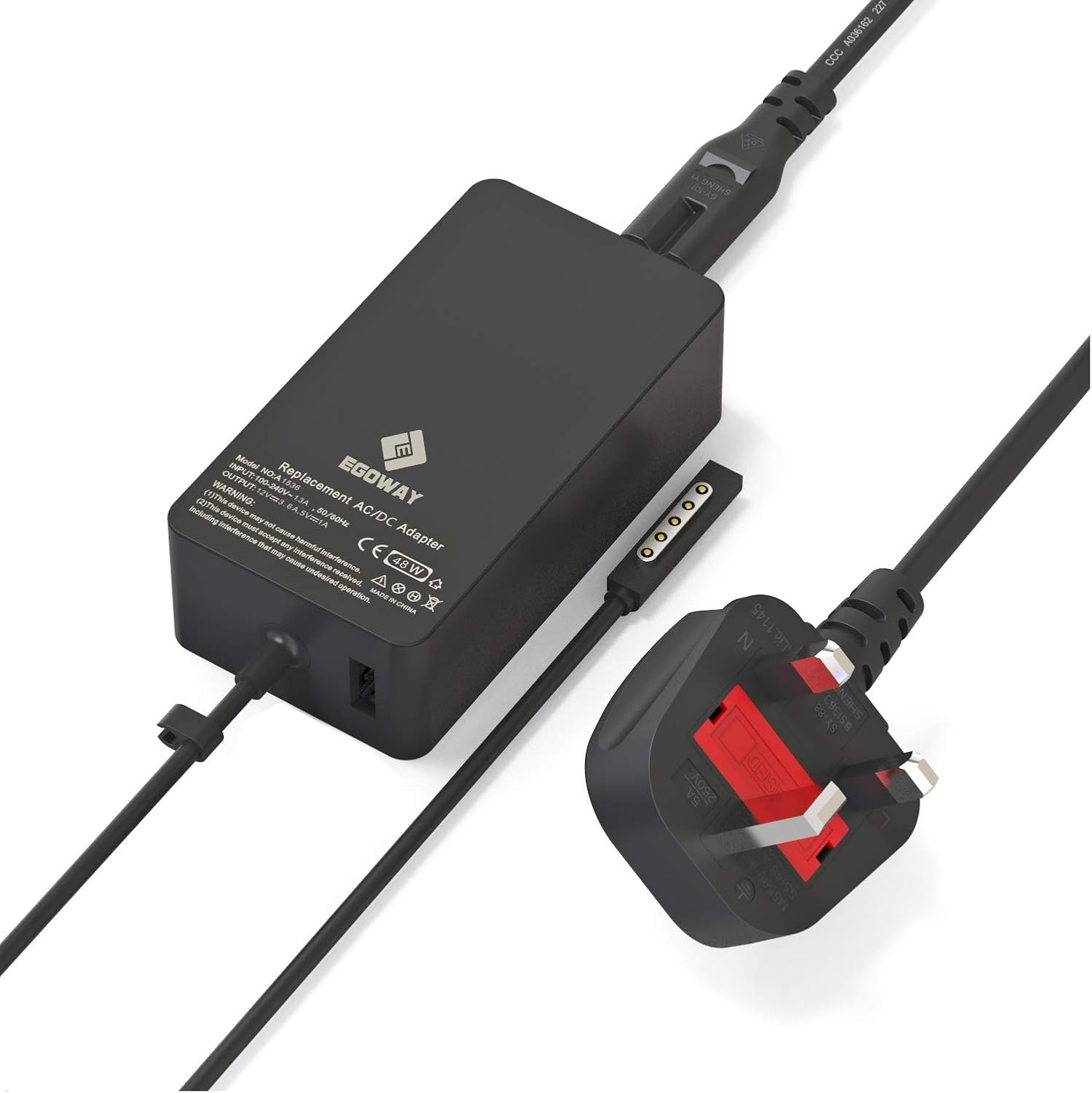 Surface Pro 2 Pro 1 Charger, E EGOWAY 48W 12V 3.6A Surface Power