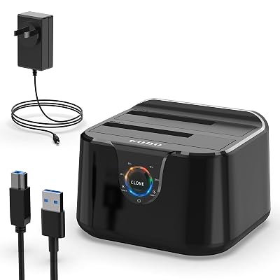 GODO USB 3.0 to SATA III Mini Dual Bay External Hard Drive Docking Station for 2.5/3.5 inch HDD SSD,Support Offline Clone,Hot Pluggable,UASP (5 Gbps) and Max
