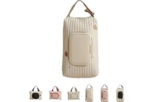 New Stylish Bear Embroidery Wet Wipe Pouches,Embroidered Bear Stroller Wet Wipe Pouches,Portable for Travel & Daily Use (Khak