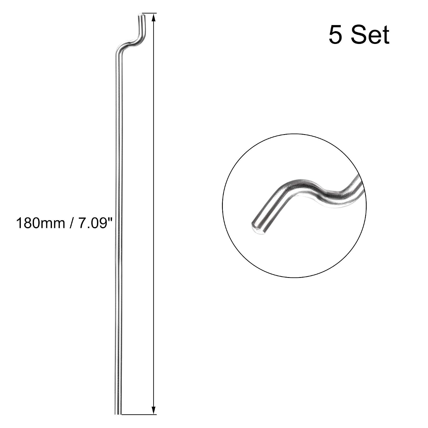 sourcing map 5 Sets RC Fixed Wing Airplane Control Horn Kit - 5pcs Nylon Control Horn + 5pcs Clevis + 5pcs 1.2x180mm Pull Rod + 5pcs 1.6mm Fast Holder + 1pcs 1.5mm - Image 3