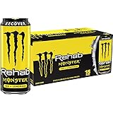 Monster Energy Rehab Tea + Lemonade + Energy, Energy Iced Tea, Energy Drink 15.5 Ounce (Pack of 15)