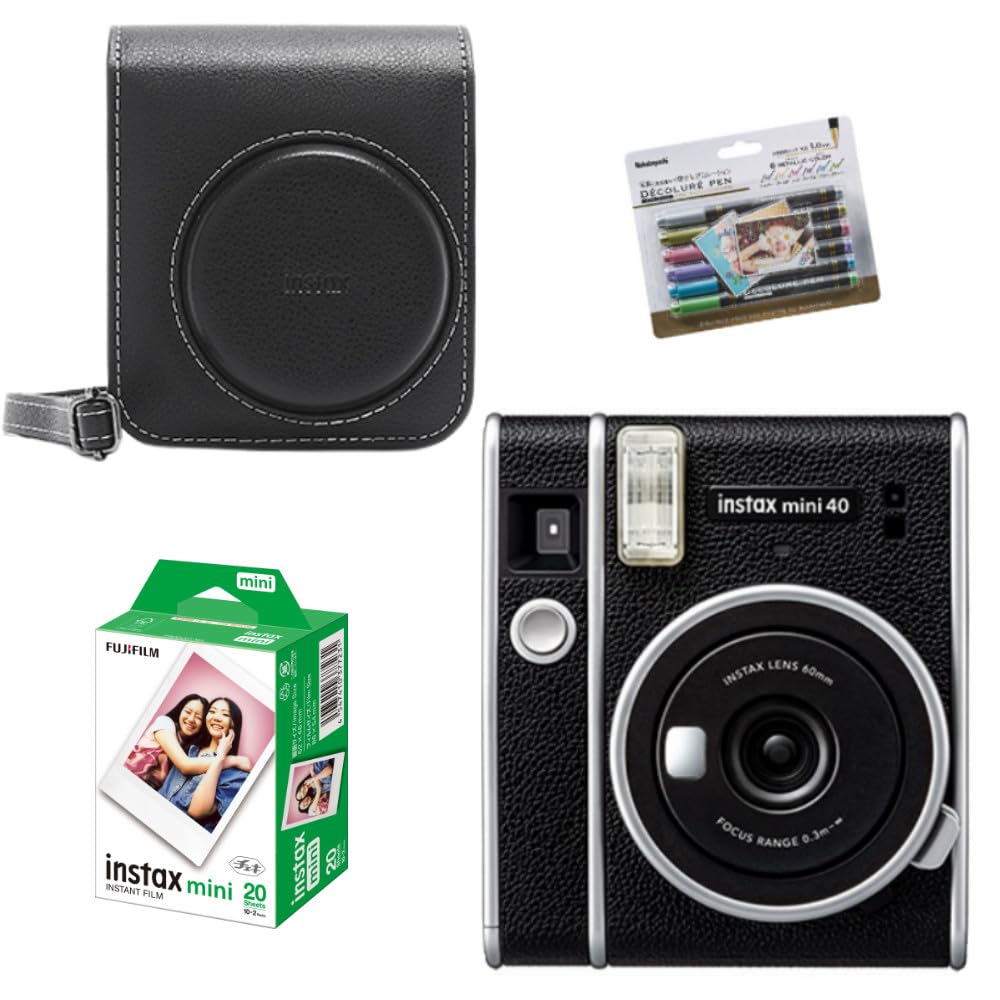 インスタントカメラ チェキ instax mini 40＆専用ケース＆フィルム20枚＆デコペン商品画像