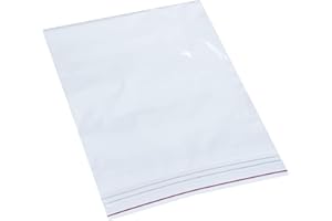 Minigrip Red Line MGRL2P0810 Polyethylene (LDPE/LLDPE Blend) Clear Reclosable Bag, 10" Length, 8" Width (Pack of 1000)