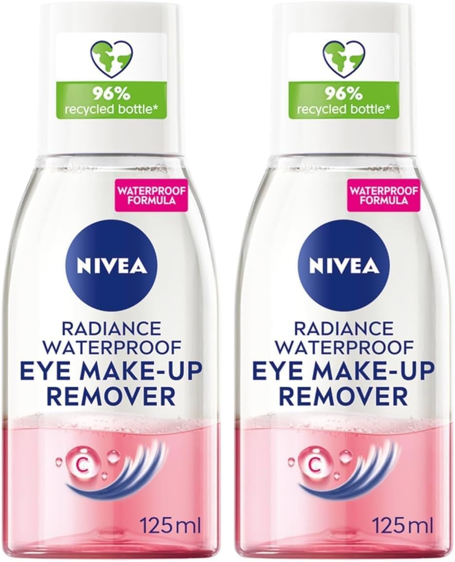 NIVEA Radiance Waterproof Eye Make Up Remover 125ml Pack of 2