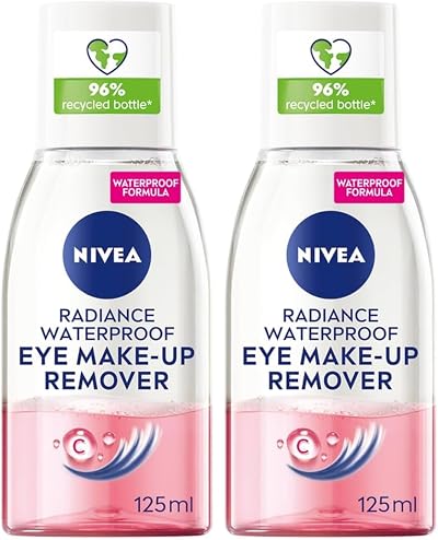 NIVEA Radiance Waterproof Eye Make Up Remover 125ml Pack of 2