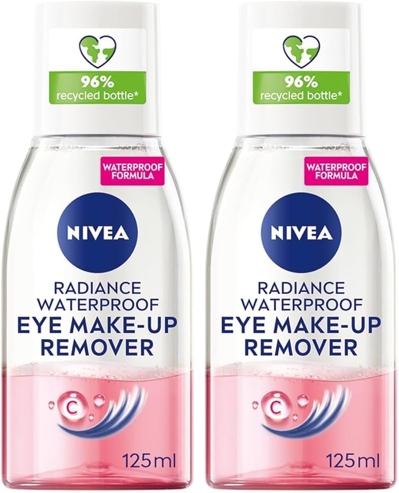 NIVEA Radiance Waterproof Eye Make Up Remover 125ml Pack of 2