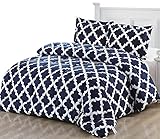 Printed Comforter Set (Queen, Navy) with 2 Pillow Shams - Luxurious Soft Brushed Microfiber - Goose Down Alternative Comforter by Utopia Bedding