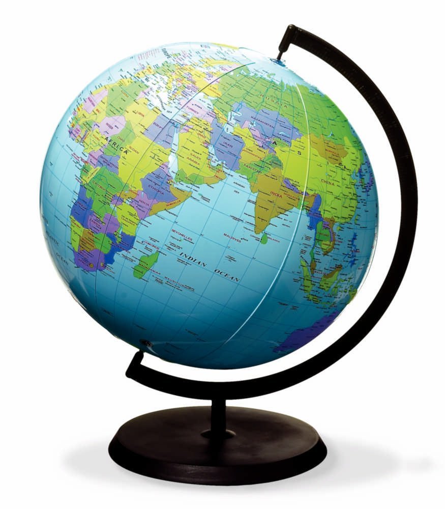 ETA hand2mind Inflatable World Globe with Stand