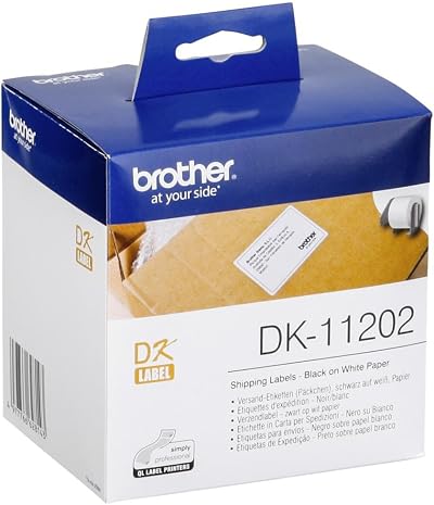 Brother DK-11202 Label Roll 62 mm x 100 mm Black on White 300 Labels