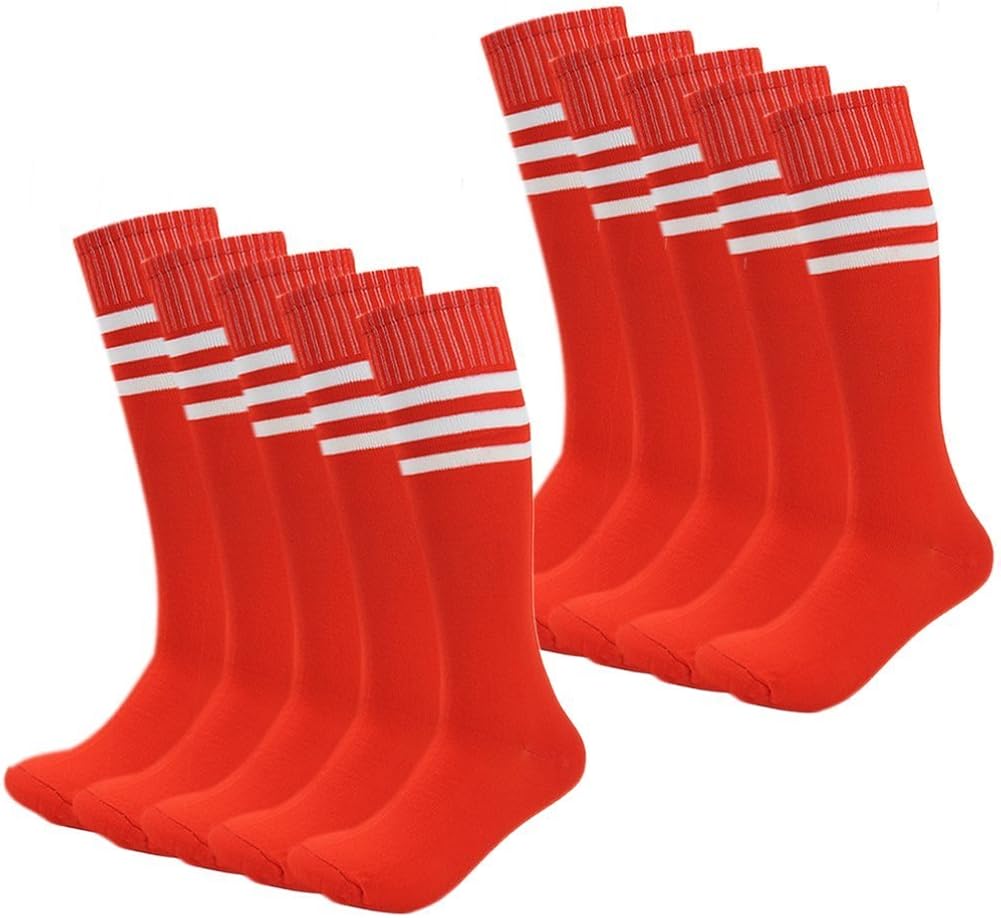 Kids Soccer Socks 4 Pack Boys Girls Cotton Team Socks Teens Children Soccer Socks: Clothing