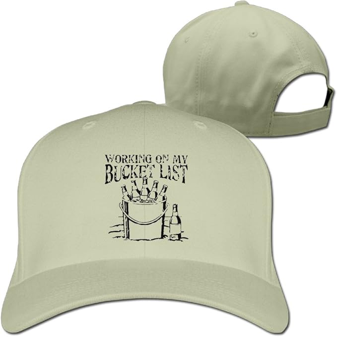 Unisex WORKING ON MY BUCKET LIST Snapback Hat at Amazon Men’s Clothing