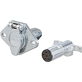 CURT 58092 Vehicle-Side and Trailer-Side 6-Pin Round Wiring Harness Connectors