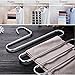 HOMEIDEAS Pants Hangers Space Saving S-Shape/Type Multi Layers Pants Hangers Stainless Steel Trousers Hangers for Pants Jeans Scarf(5 Layers,6Pcs)
