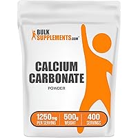 BulkSupplements.com Calcium Carbonate Powder - Calcium 500mg - Calcium Supplement - Vegan Calcium - Calcium Carbonate Food Gr