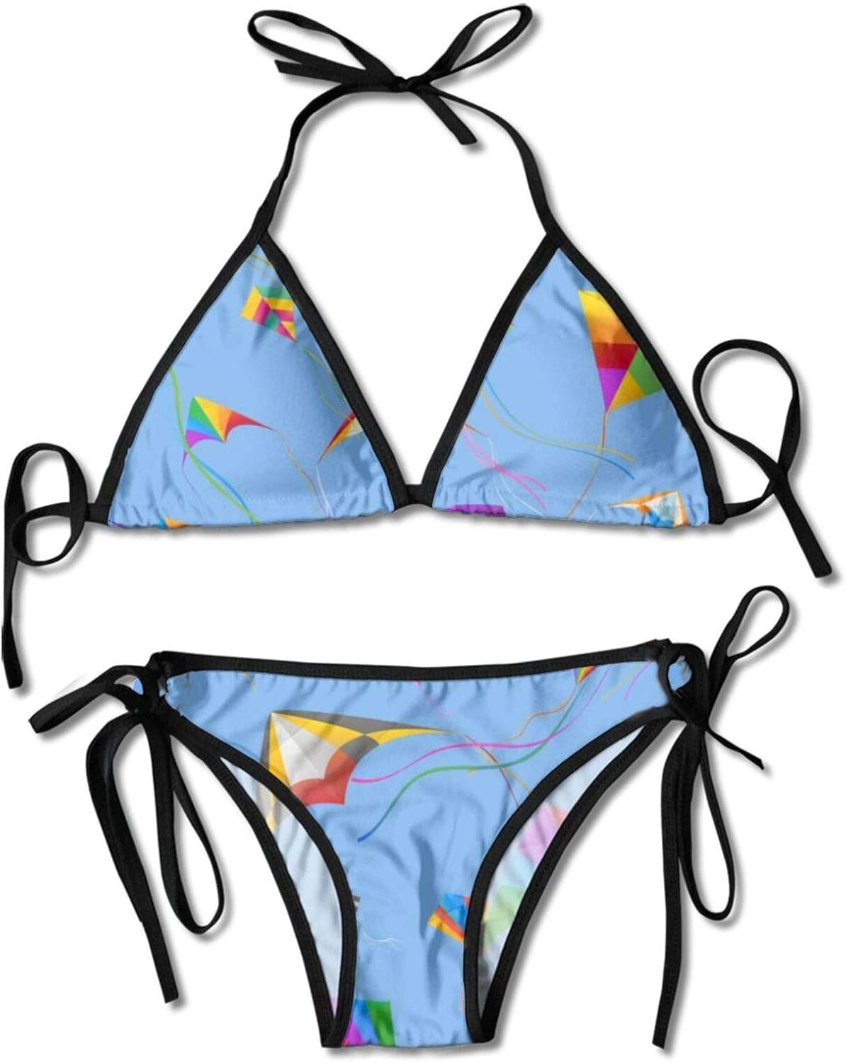 Colorful Kite Women's Sexy Triangle Bikini Adjustable Triangle Tie Side