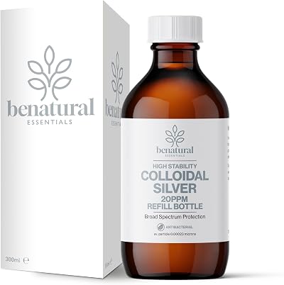 Benatural Essentials Colloidal Silver 300ml 20PPM High pH UK Made