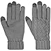DG Hill Warm Texting Gloves For Women, Cable Knit Touchscreen Winter Text Gloves Cute & Cozy Fleece Lining,Charcoal Gray,OS