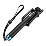 Mpow iSnap Pro X - Palo Selfie Bluetooth Monopod Extensible Remoto Portátil Antideslizante Universal para Selfie con Obturador Integrado y Correa, Color Azul