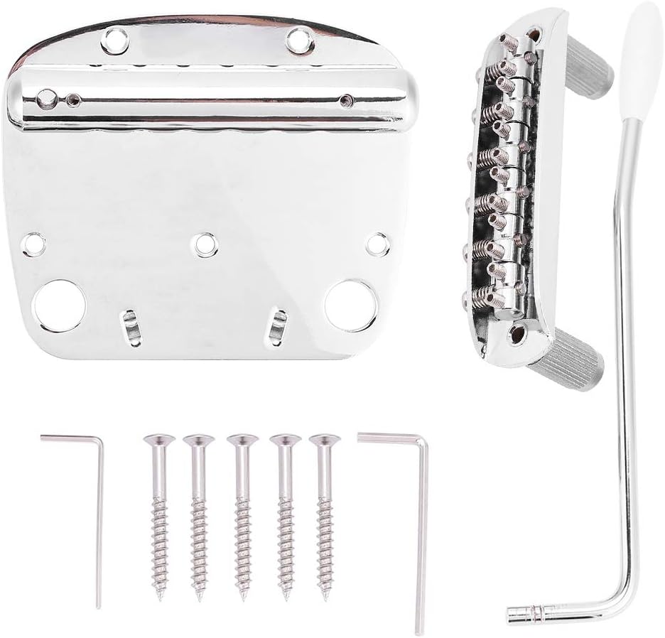 Nickel-plated Copper-zinc Alloy Tremolo Vibrato Tailpiece Bridge Set for Guitar Replacement Parts. Musical Instrument Accessories