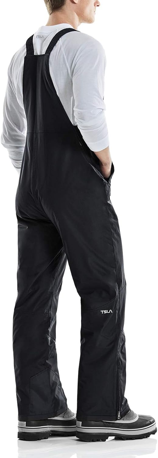 TSLA Men's Winter Snow Bibs, Waterproof Insulated Snowboard Overalls, Ripstop Windproof Ski Pants : Sports & Outdoors
