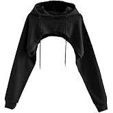 Remidoo Women Super Crop Top Pullover Sweatshirt Long Sleeve Drawstring Cropped Hoodie