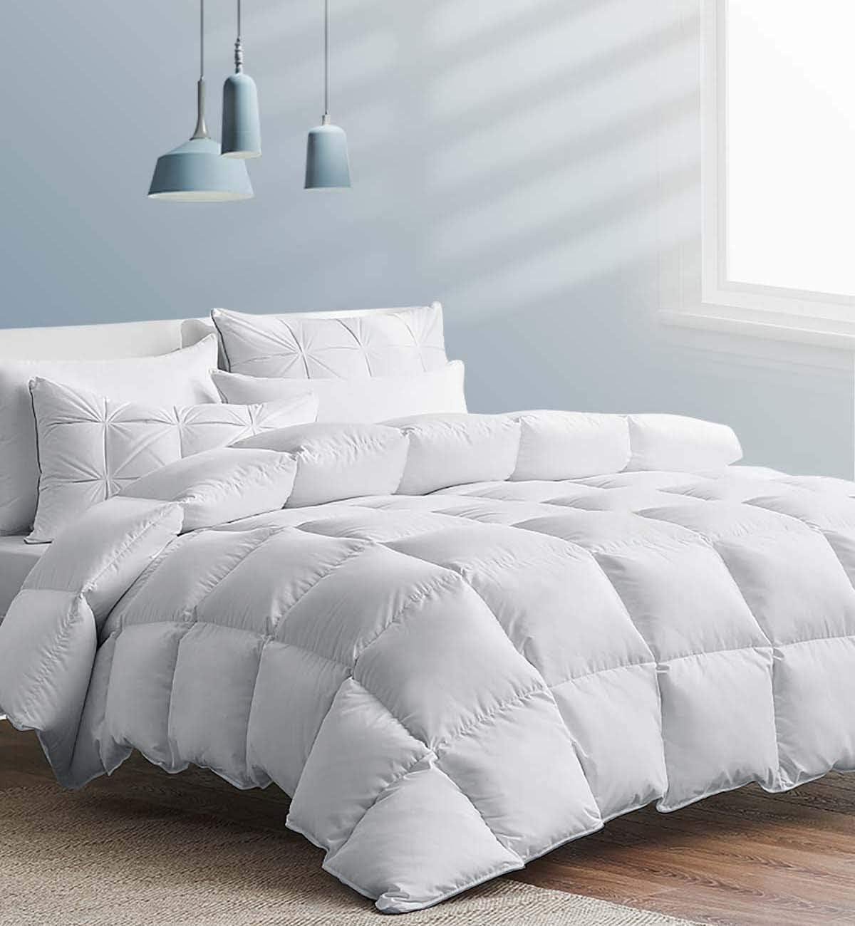 White Goose Down Comforter Queen Size Duvet Insert Heavy Warmth