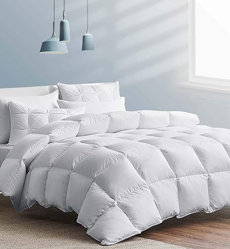 White Goose Down Comforter Queen Size Duvet Insert Heavy Warmth