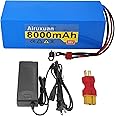 Airuxuan 36V Ebike Battery 8Ah 36V Lithium Battery with 2A Charger, T-Plug, XT60 Connector and BMS for 250-1000W Electric Bicycles Motor/Ebike Kit