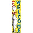 Eureka Dr. Seuss Vertical Classroom Banner, Cat in The Hat Welcome, 4 ft.(849664)