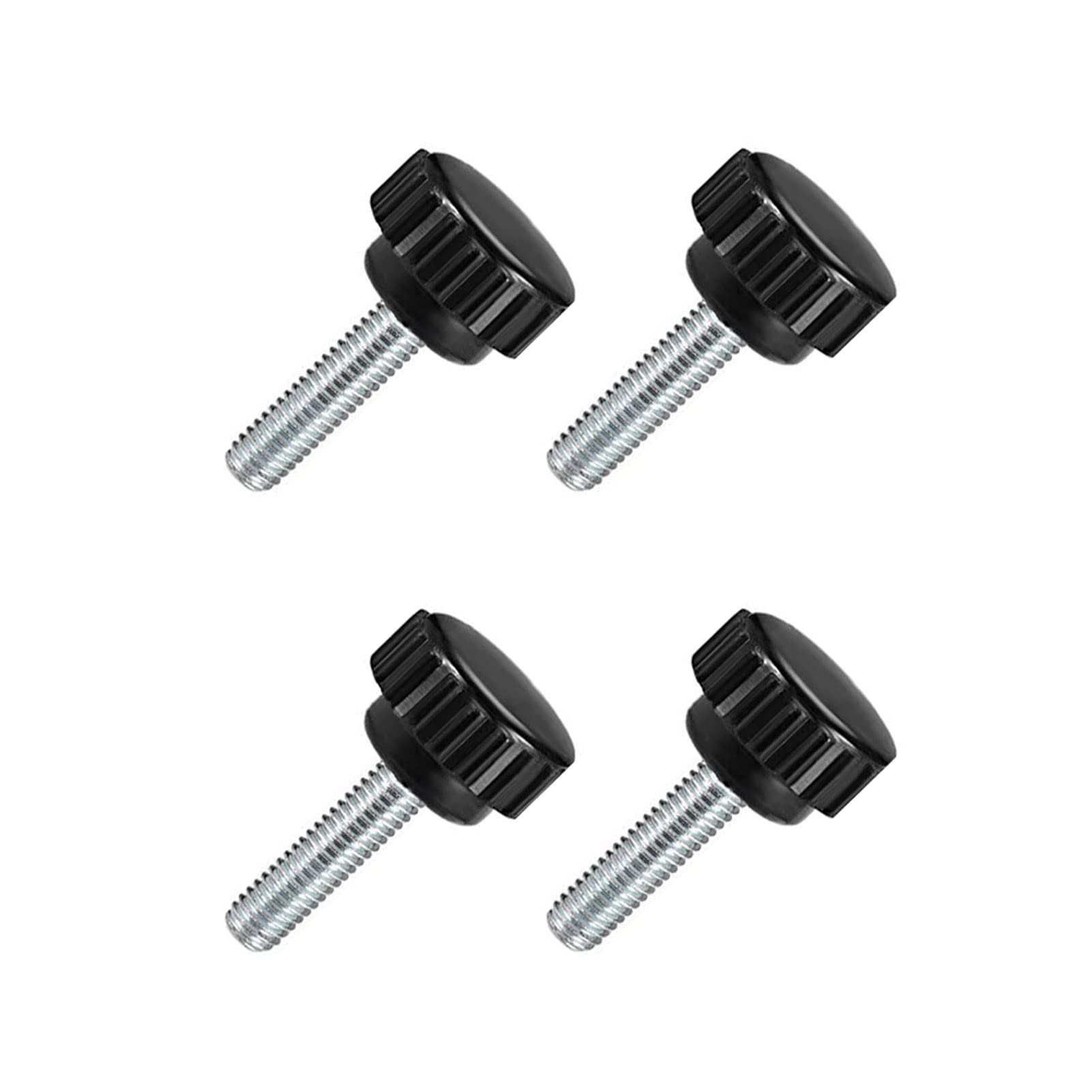 TA-VIGOR 4Pcs M6 x 20mm Male Thread Knurled Clamping Knobs Grip, 20mm Dia Carbon Steel Thumb Screw Clamping Handle Bolt with Thermoset Plastic Knobs