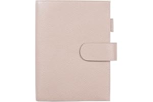 Moterm Leather Cover for Stalogy B6 - with Back Pocket, Pen Loop and Card Slots (Pebbled-Taupe, B6+)