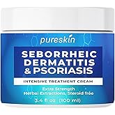 Seborrheic Dermatitis Psoriasis Cream: Antifungal Treatment - Traditional Herbal Infused - Relief for Flaking Irritated Scalp Skin - Steroids Free Lasting Result 3.4 Oz