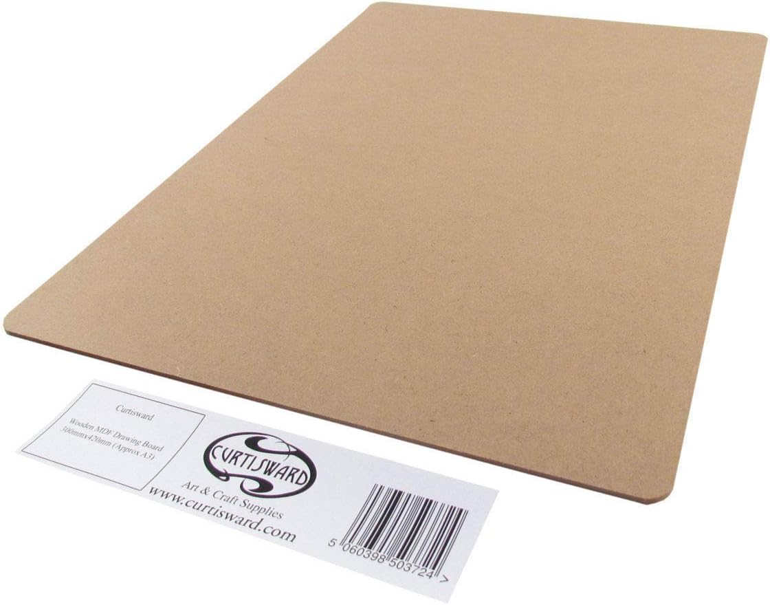 Curtisward Wooden MDF Drawing Board A3 (297 x 420mm). Arts & Craft Drawing Board