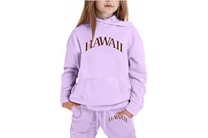 Workout Outfit Sets for Girls Fall Cozy for Girls Toddler Hooded Hawaii Long Sleeve Kids Comfy Tracksuit Sets Travel