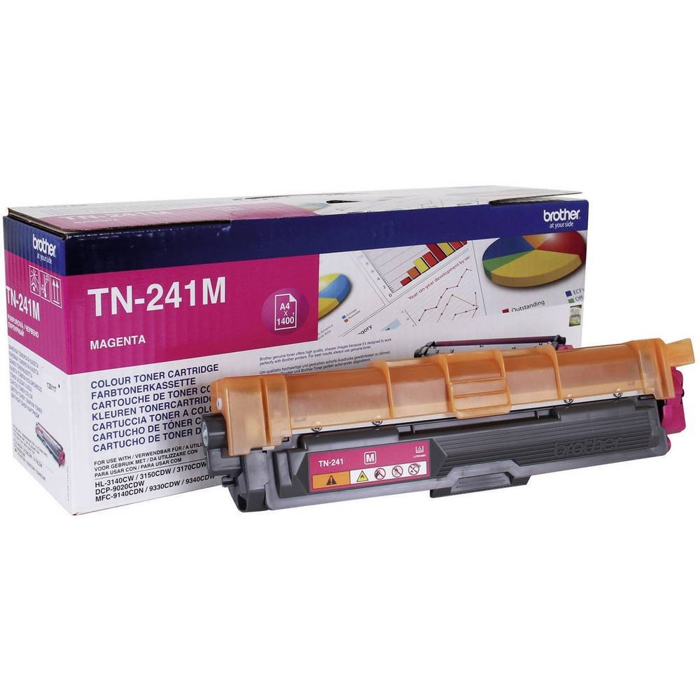Brother TN-241M Toner Cartridge, Magenta, Single Pack, Standard Yield, Includes 1 x Toner Cartridge, Brother Genuine Supplies