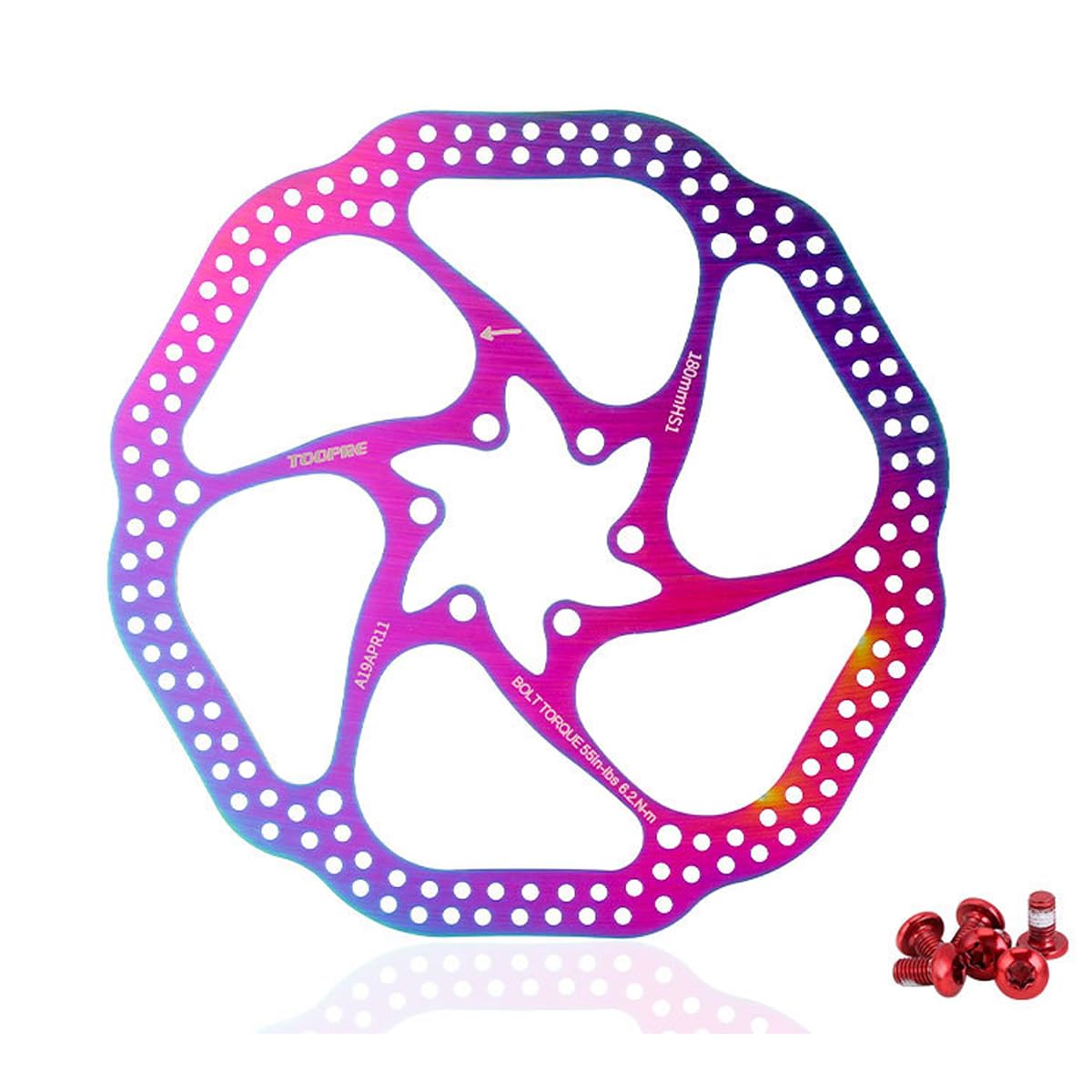 HOUSON bicycle disc, bicycle brake disc, stainless steel brake disc with 6 screws T25 for road bike, mountain bike, MTB, BMX bike 180mm