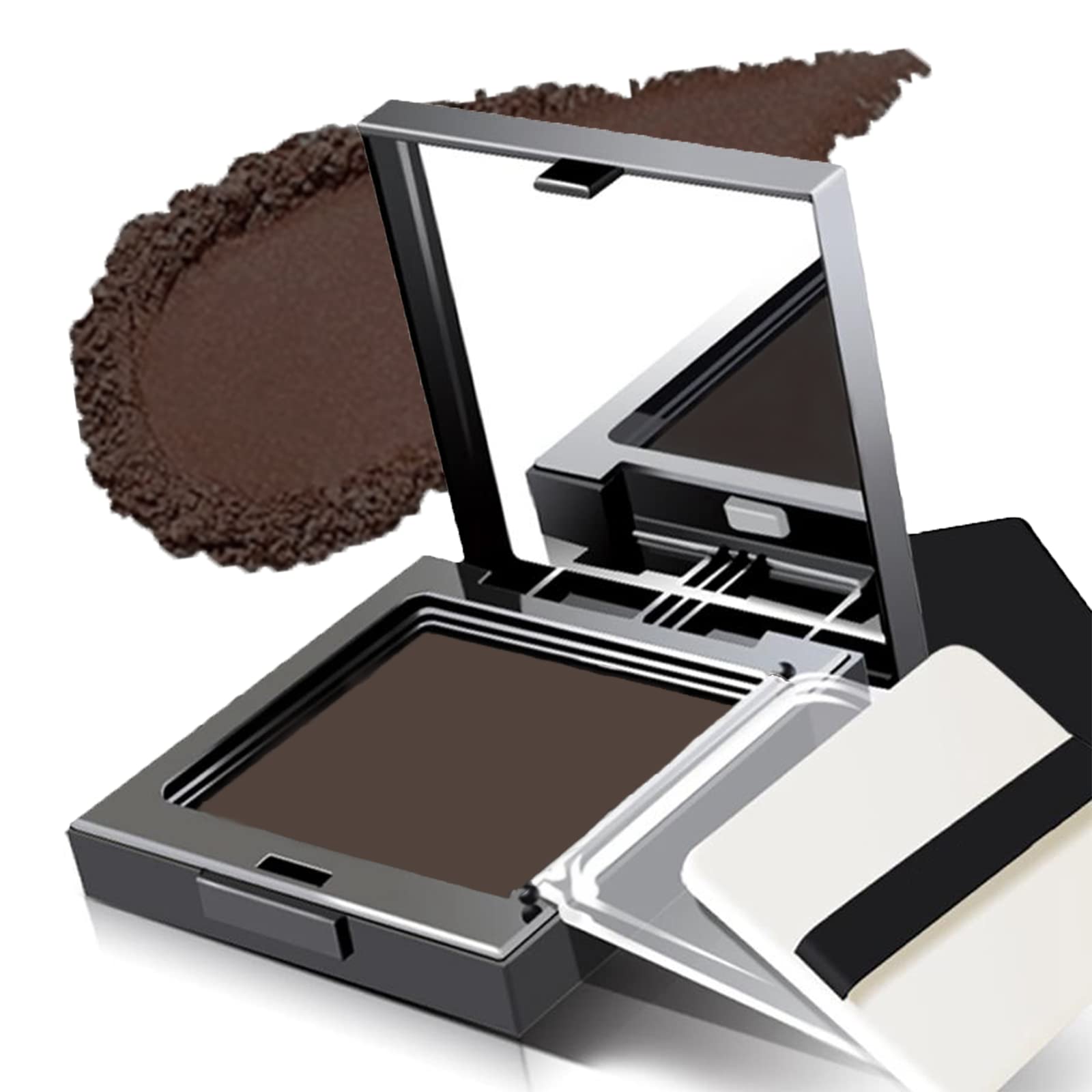 OKAQEE Instantly Hairline Shadow - Powder Quick Cover Grey Hair in Regrowth Treatments Windproof Sweatproof Touch-Up for Root Concealer Long Lasting with Mirror & Puff (（Dark brown）), Pack of 1