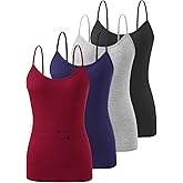 Accbiety 4 Pack Camisoles Tops for Women Undershirts Adjustable Spaghetti Strap Camisole Tank Lightweight Layering Tops