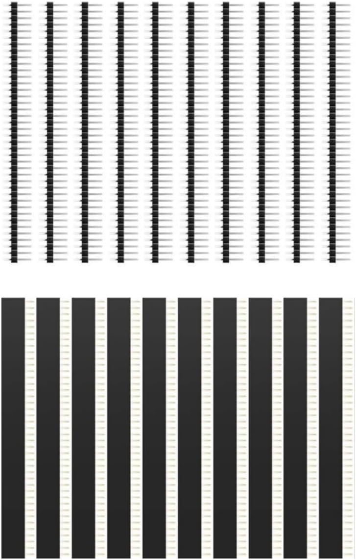 SamHeng 20 Pcs 40 Pin 2.54mm Breakaway Headers Male Female for Arduino PCB