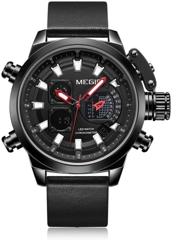 Watch Watch Men S Multi-Function Watch Alarm Clock Luminous Automatic Date Week Display Chronograph Clock Compass Reloje para Hombre
