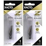 2-PACK - X-ACTO Z Series Light-Weight Replacement Blade, No 11, 4-7/8 in L, Stainless Steel Blade, Gold Hue, 5 blades per pac