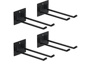 UNITEDPOWER 4 Pack Garage Storage Hooks, Heavy Duty Tool Organizer, Wall Mount Utility Rack for Power Tools, Garden Tools, Ladders, Wheels, Chairs, Hold Up to 80lbs/Hook