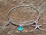 Recycled Vintage Mason Jar Adjustable Wire Beach Bangle Bracelet
